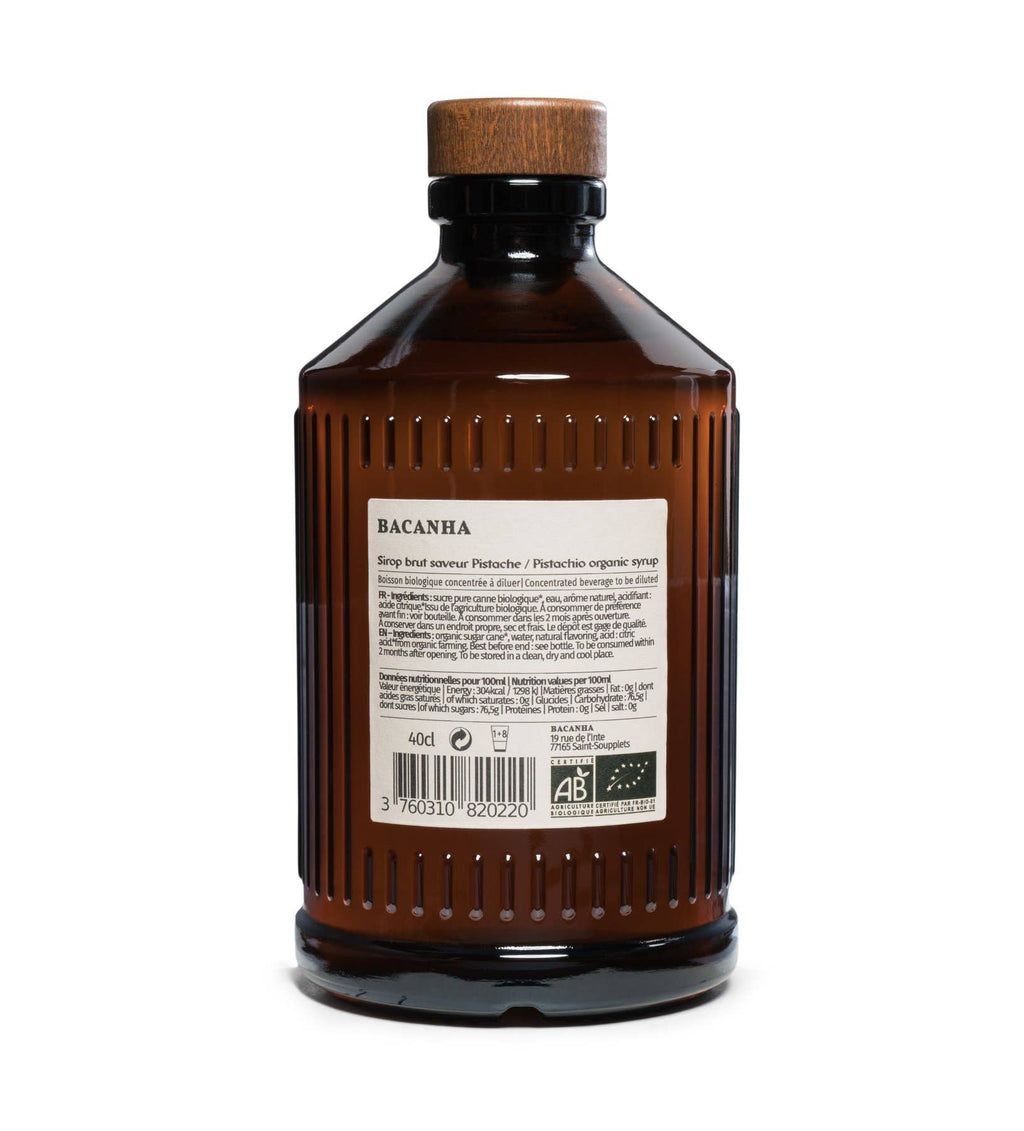 Sirop cu aromă naturală de fistic - Organic, 400ml Bacanha