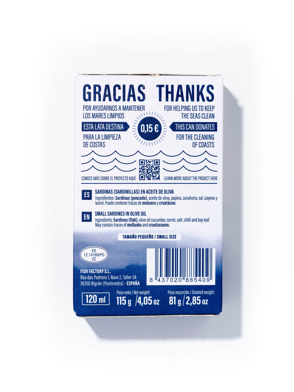 Sardine mici in ulei de măsline picant, 115 g Conservas Luliña