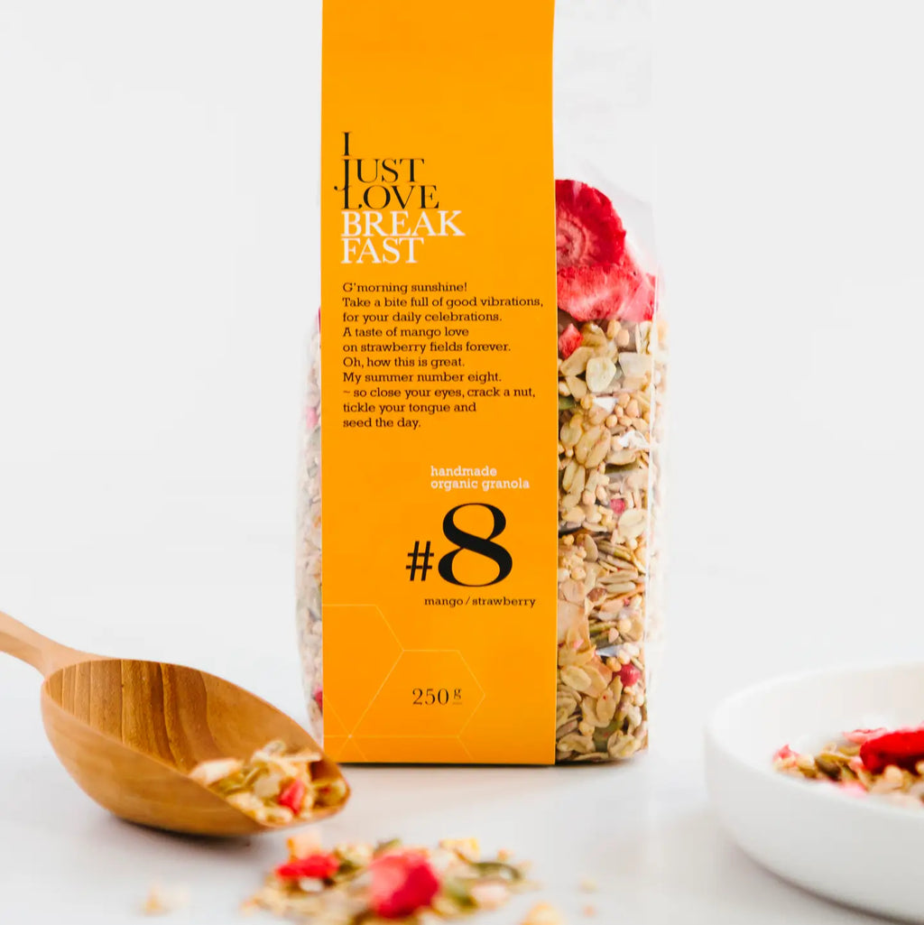 #8 Granola cu căpșuni și mango, 250gr  I Just Love Breakfast