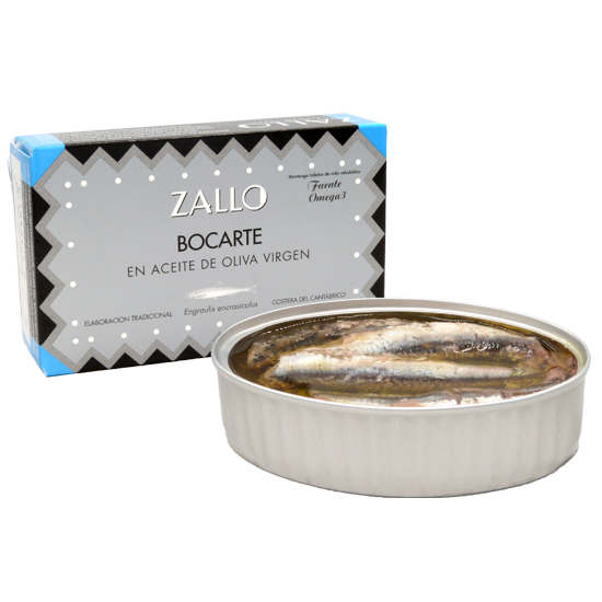 Sardine (Bocarte) în ulei de măsline,  120 g ZALLO