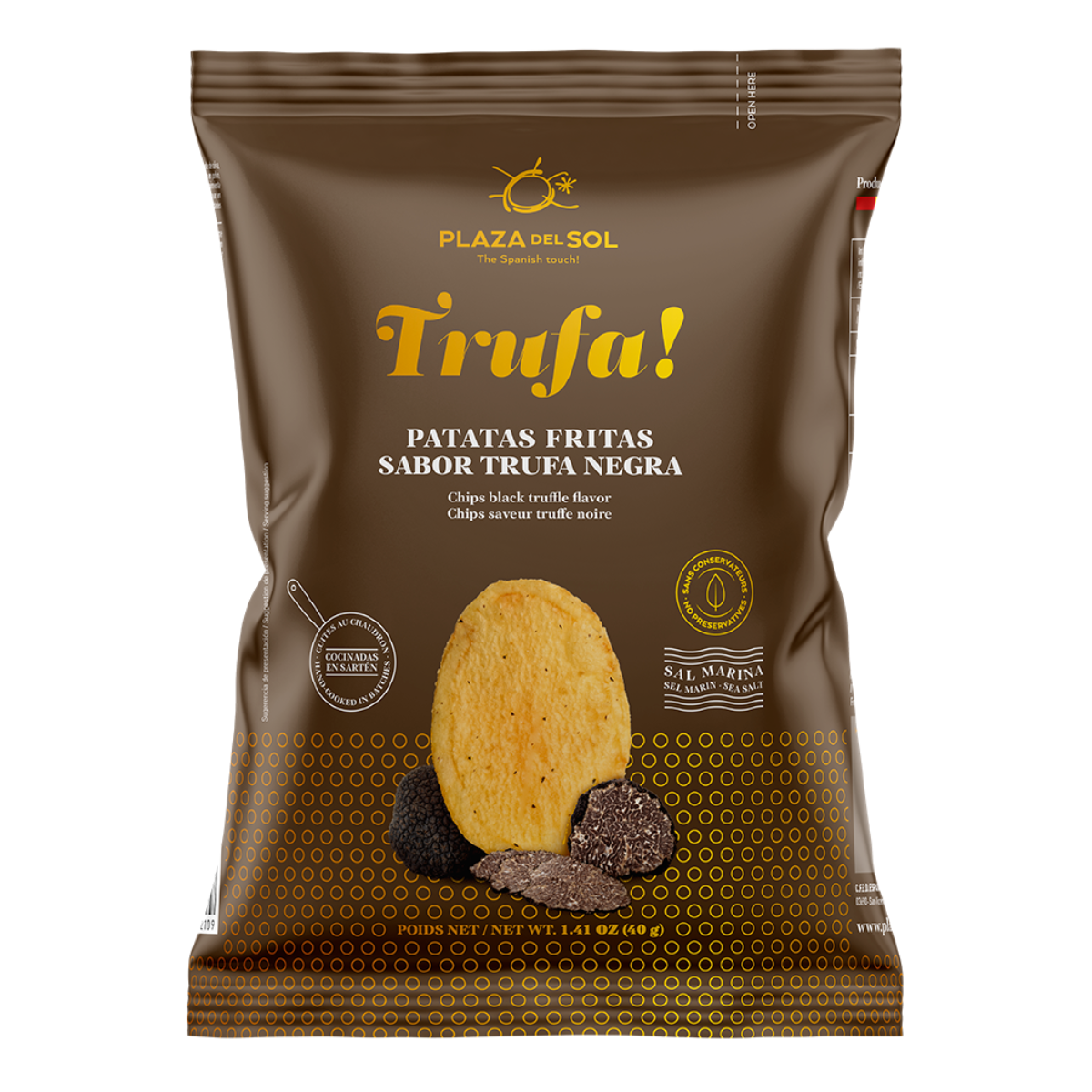 Chipsuri de Cartofi Plaza del Sol Trufă! (Aromă de Trufe Negre), 40g