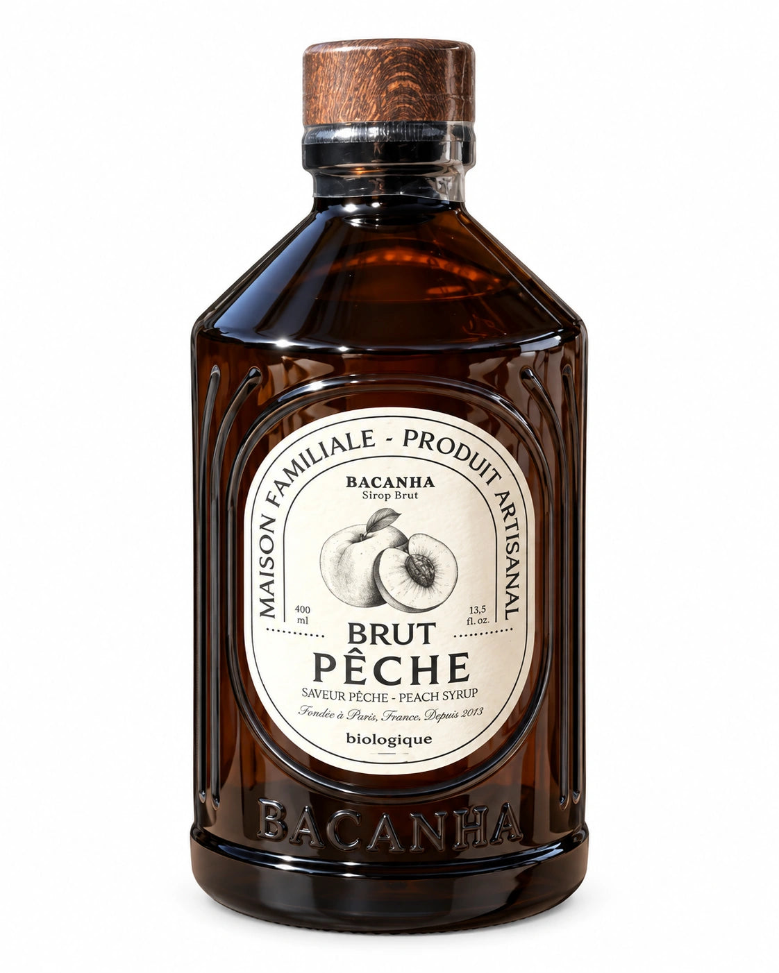 Sirop cu aroma naturala de piersică - Organic, 400 ml Bacanha