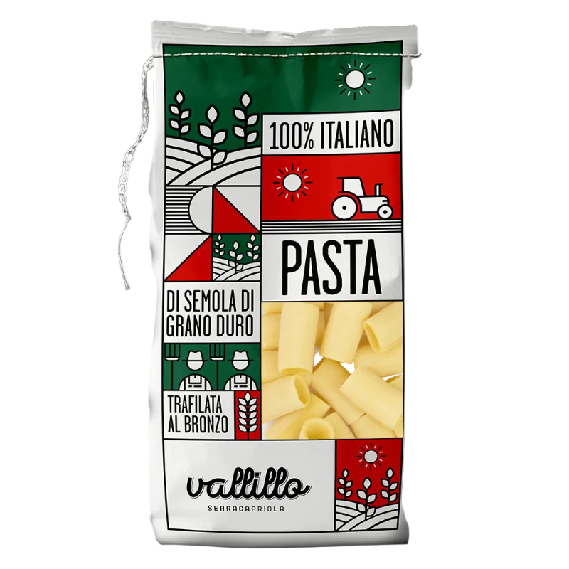 Paccheri - Paste artizanale 100% italiene, 500gr Vallillo