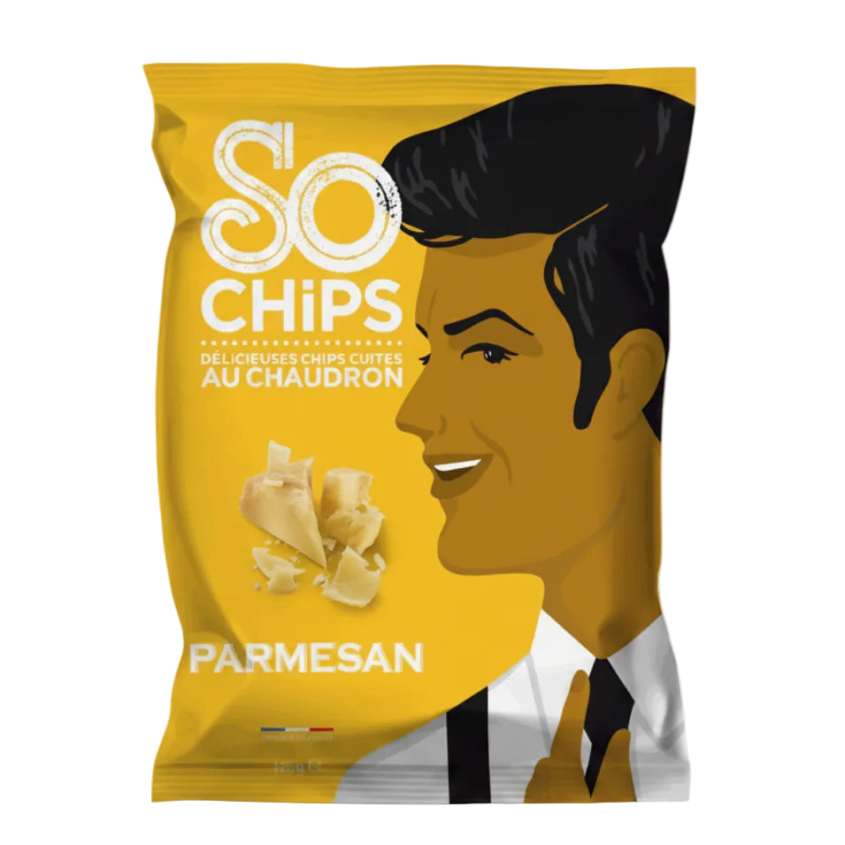 Chipsuri de cartofi cu aromă de parmezan, 125g So Chips
