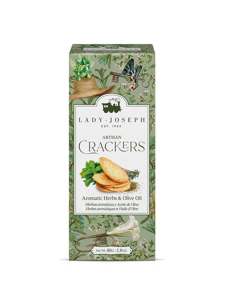 Crackers Vegani Artizanali Lady Joseph cu Ierburi Aromatice și Ulei de Măsline, 100g