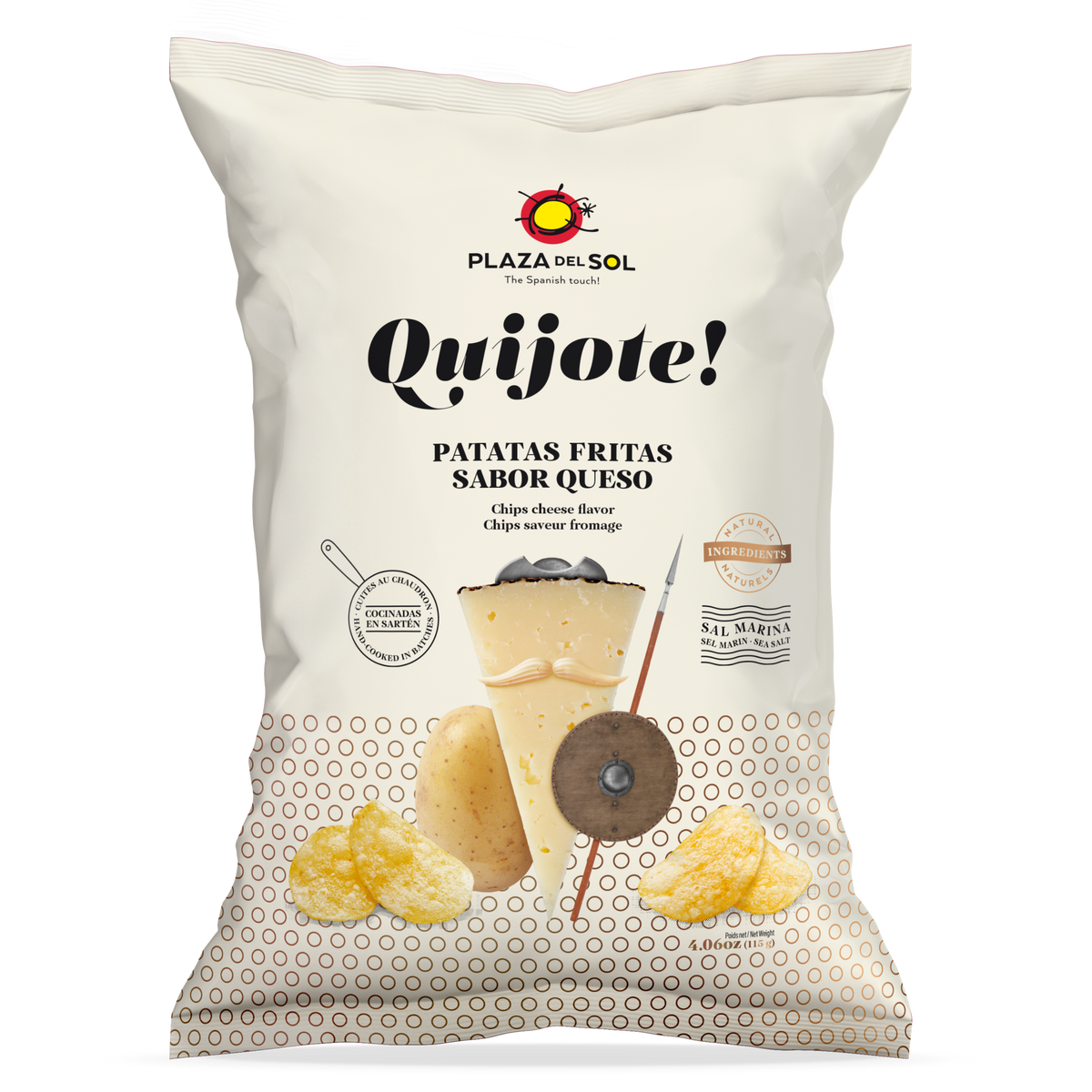 Chips de cartofi cu aromă de brânză Quijote, 115g Plaza del Sol