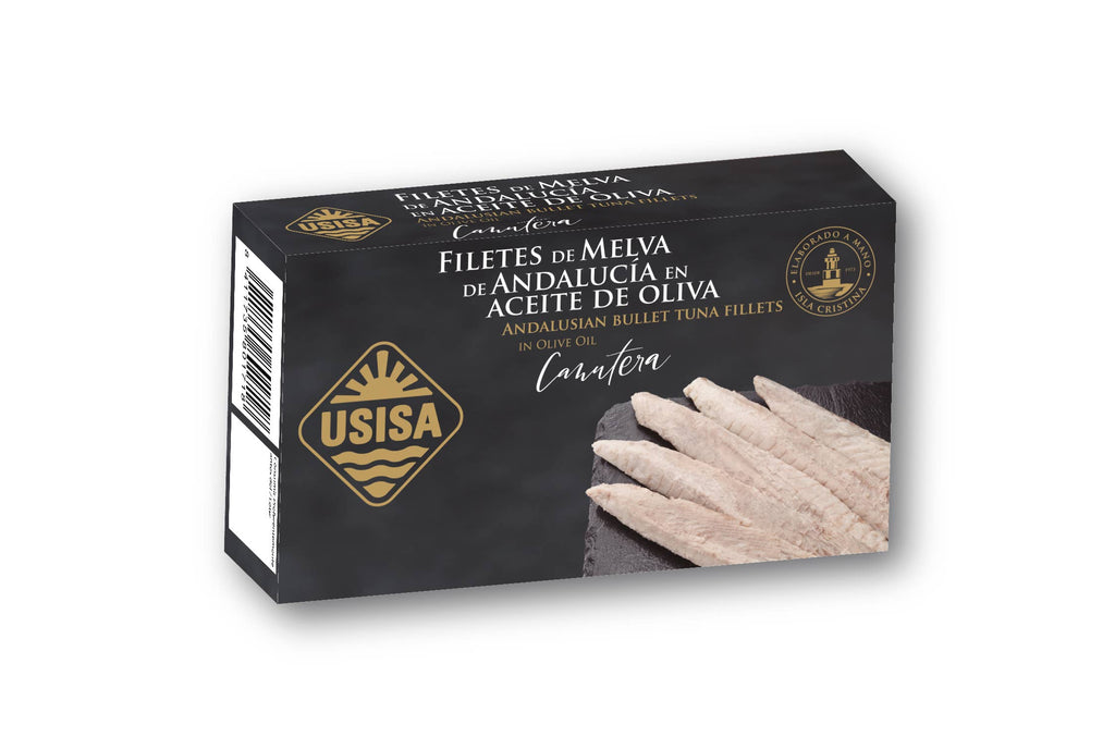 Fileuri de Melva „Canutera” din Sud în ulei de măsline, 120 g USISA