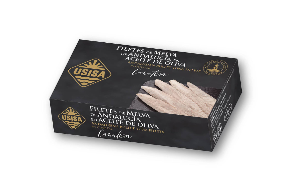 Fileuri de Melva „Canutera” din Sud în ulei de măsline, 120 g USISA