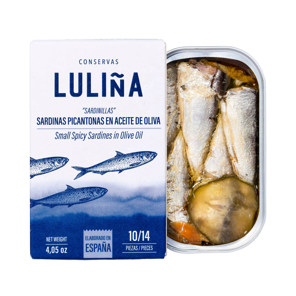 Sardine mici in ulei de măsline picant, 115 g Conservas Luliña
