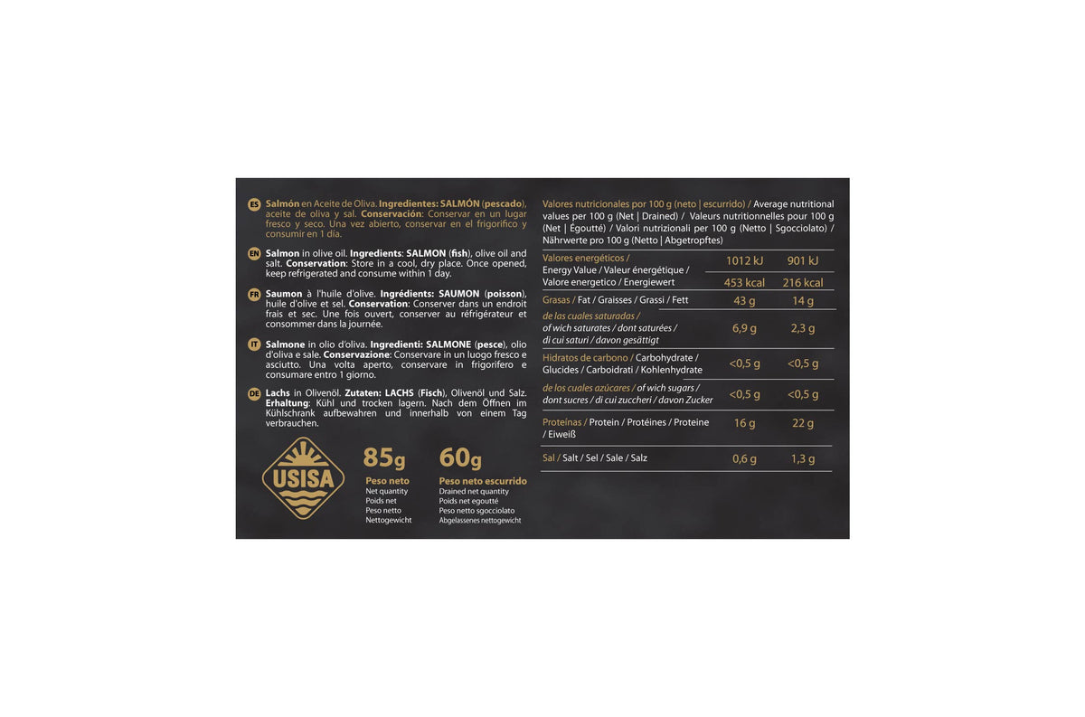 Somon în ulei de măsline, 85g USISA