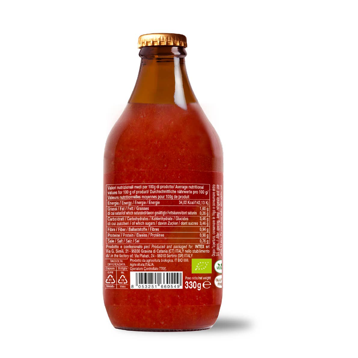 Sos de roșii cherry gata preparat cu ardei bio, 330gr Convivia
