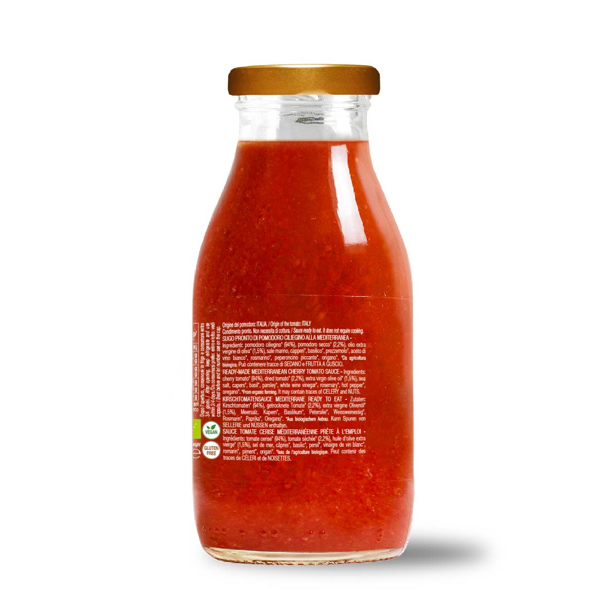 Sos de roșii cherry bio, în stil mediteranean, gata preparat, 250gr  Convivia