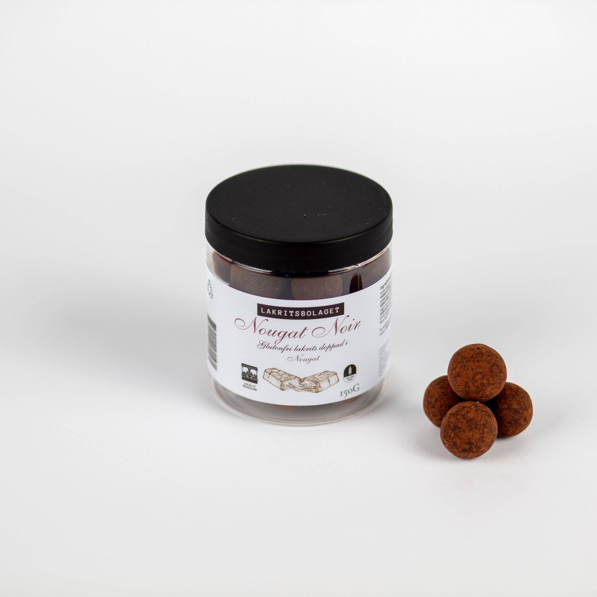 NOUGAT NOIR | Lemn dulce fără gluten cu nuga și cacao, 150gr Lakritsbolaget