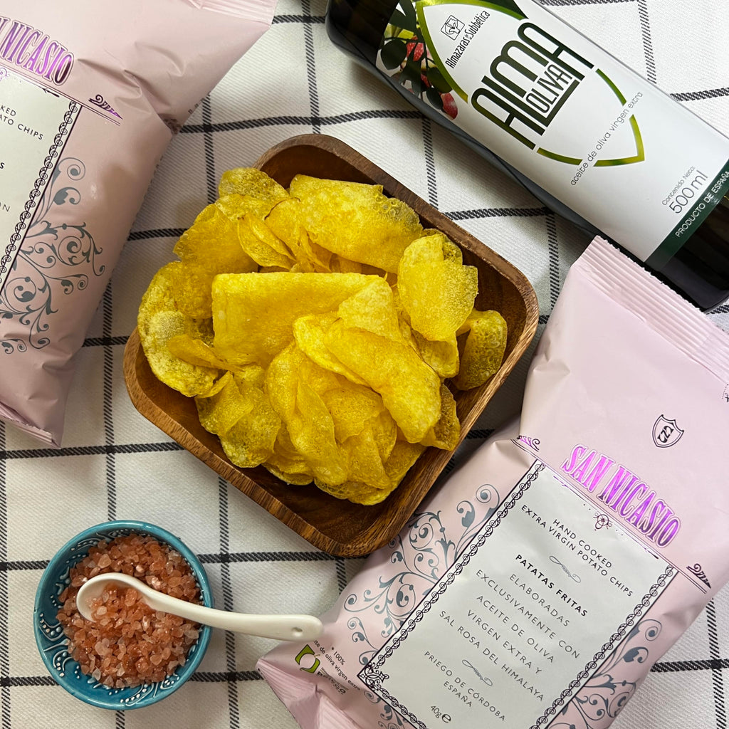 Chipsuri Premium sărate manual San Nicasio cu Ulei de Măsline Extravirgin, 150g
