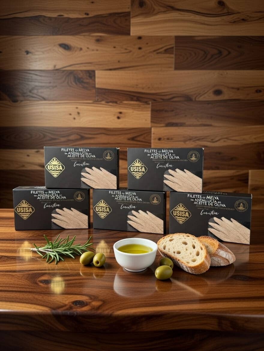 Fileuri de Melva „Canutera” din Sud în ulei de măsline, 120 g USISA