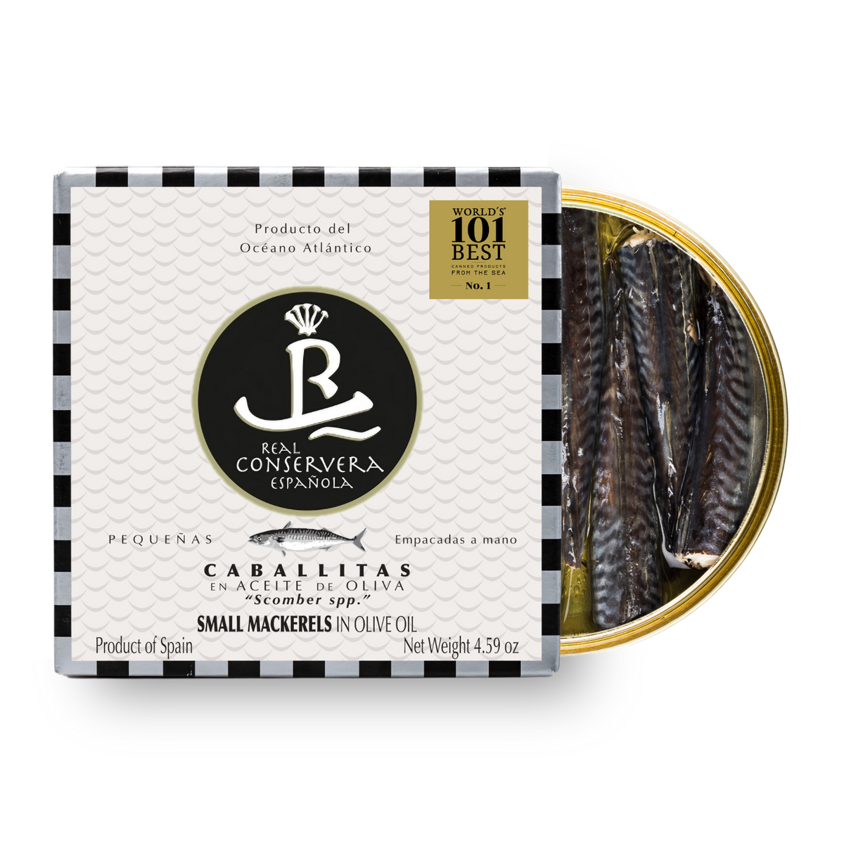 Baby macrou în ulei de măsline, 130gr  Real Conservera, Spania