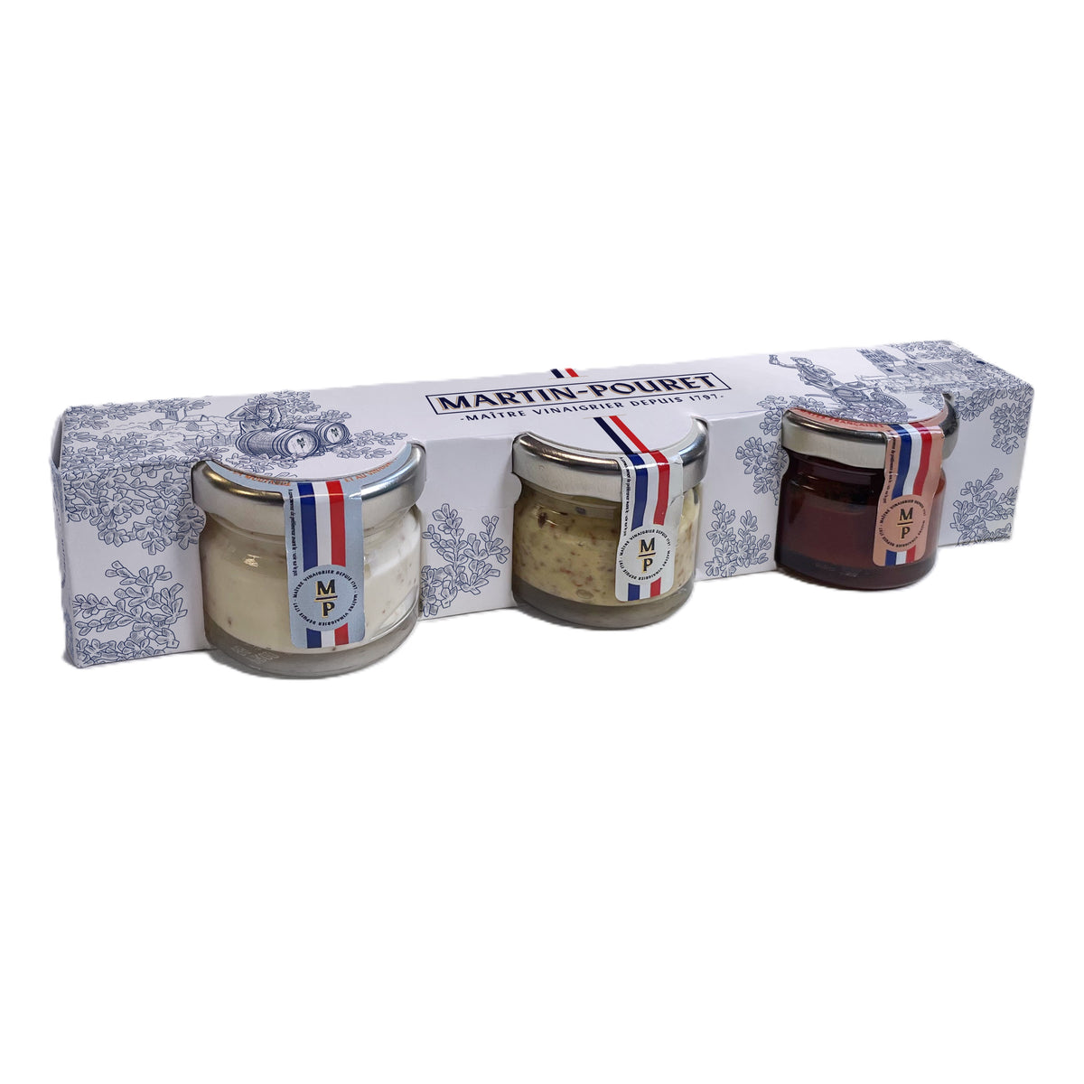 Set mini trio muștar / ketchup / maioneză, 72g, Martin Pouret