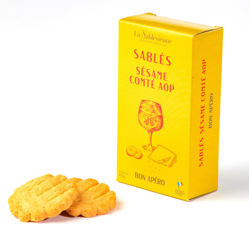 Biscuiți Artizanali Sablés Sărați cu Susan și Brânză Comté AOP Le Sablésienne, 40g