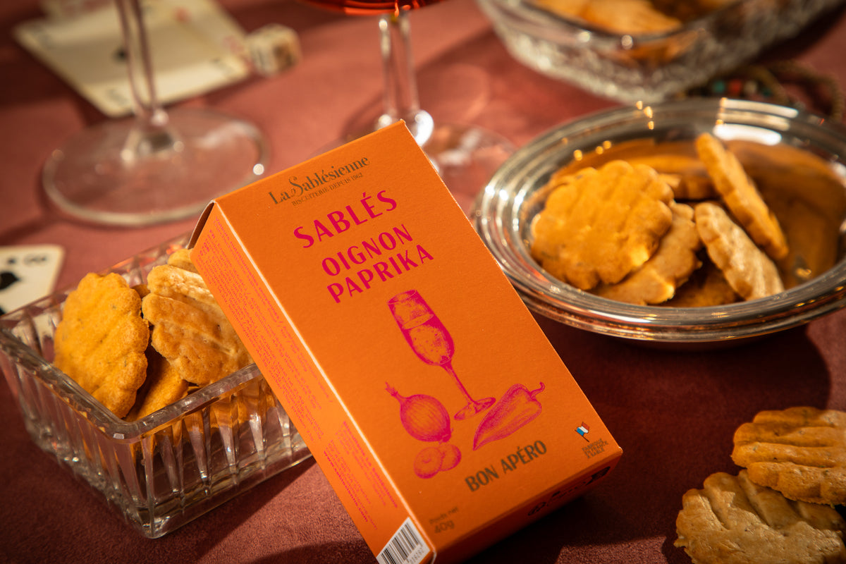 Biscuiți Artizanali Sablés Sărați cu Ceapă și Paprika Le Sablésienne, 40g