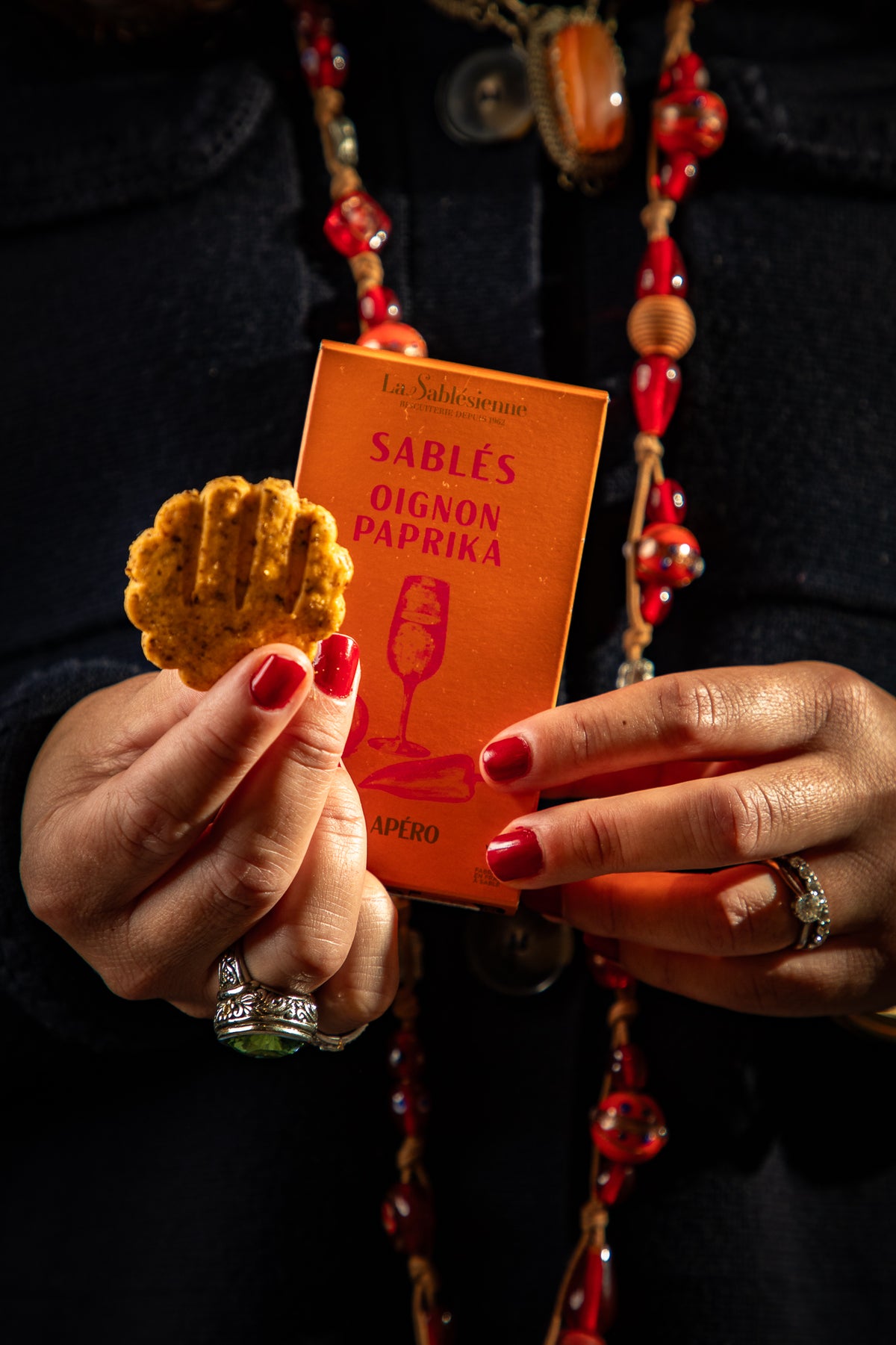 Biscuiți Artizanali Sablés Sărați cu Ceapă și Paprika Le Sablésienne, 40g