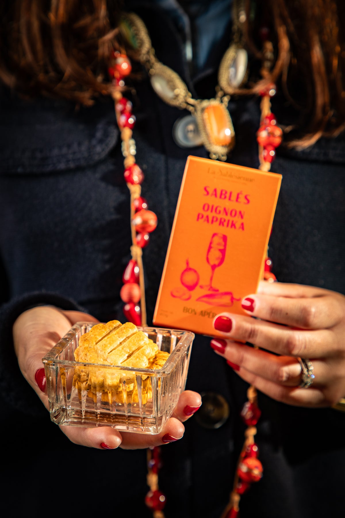 Biscuiți Artizanali Sablés Sărați cu Ceapă și Paprika Le Sablésienne, 40g