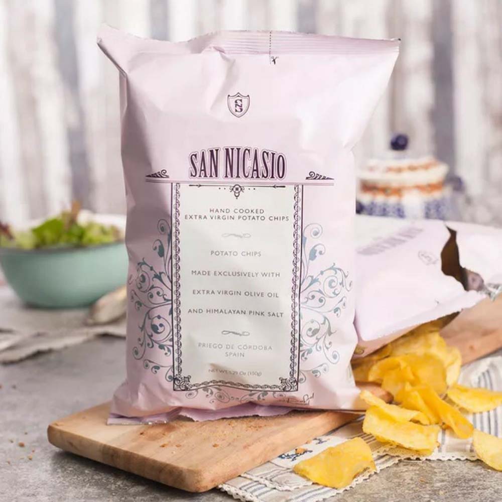 Chipsuri Premium sărate manual San Nicasio cu Ulei de Măsline Extravirgin, 150g