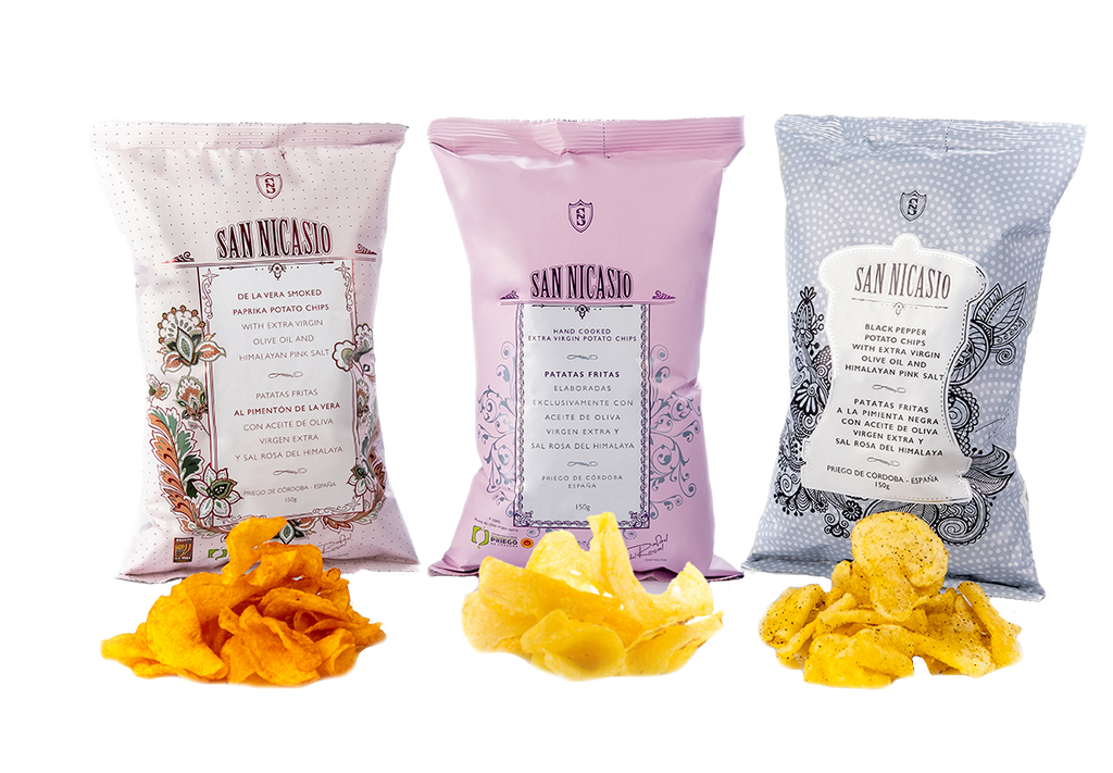 Chipsuri Premium sărate manual San Nicasio cu Ulei de Măsline Extravirgin, 150g