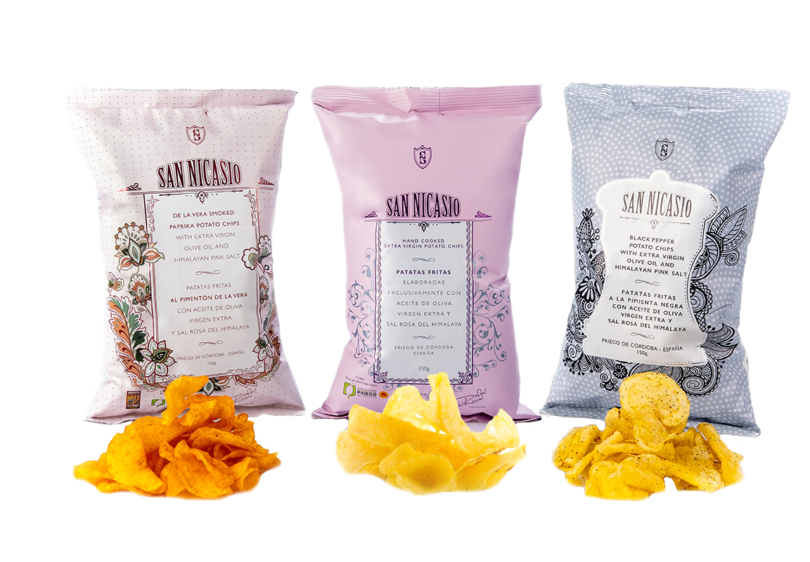 Chipsuri Premium sărate manual San Nicasio cu Ulei de Măsline Extravirgin, 150g