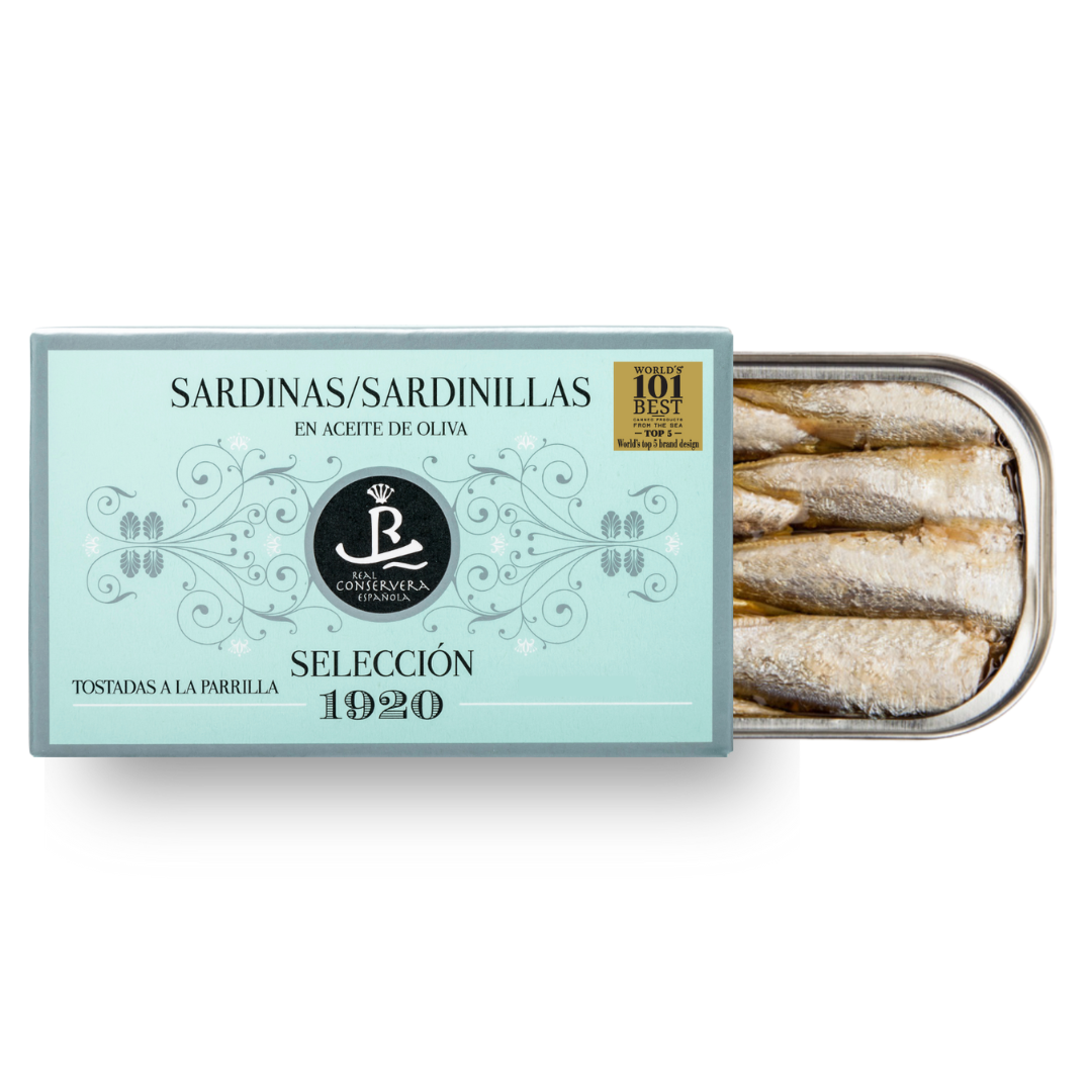 Baby sardine în ulei de măsline, 120 g - Selecția 1920, Spania
