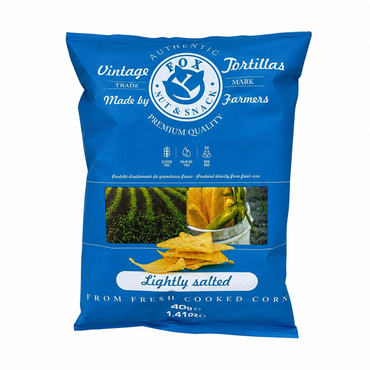 Chipsuri de tortilla din porumb vintage - ușor sărate, 40g Fox Nut&Snack