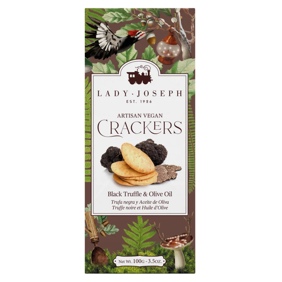 Crackers Vegani Artizanali Lady Joseph cu Trufe Negre și Ulei de Măsline, 100g