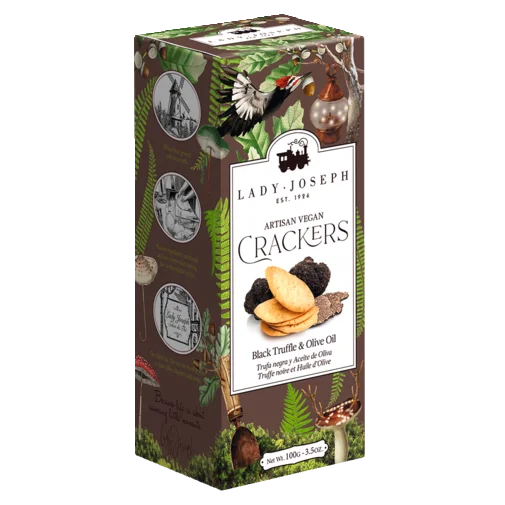 Crackers Vegani Artizanali Lady Joseph cu Trufe Negre și Ulei de Măsline, 100g