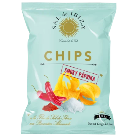 Chips de cartofi cu Smoky Paprika, 125g Sal de Ibiza