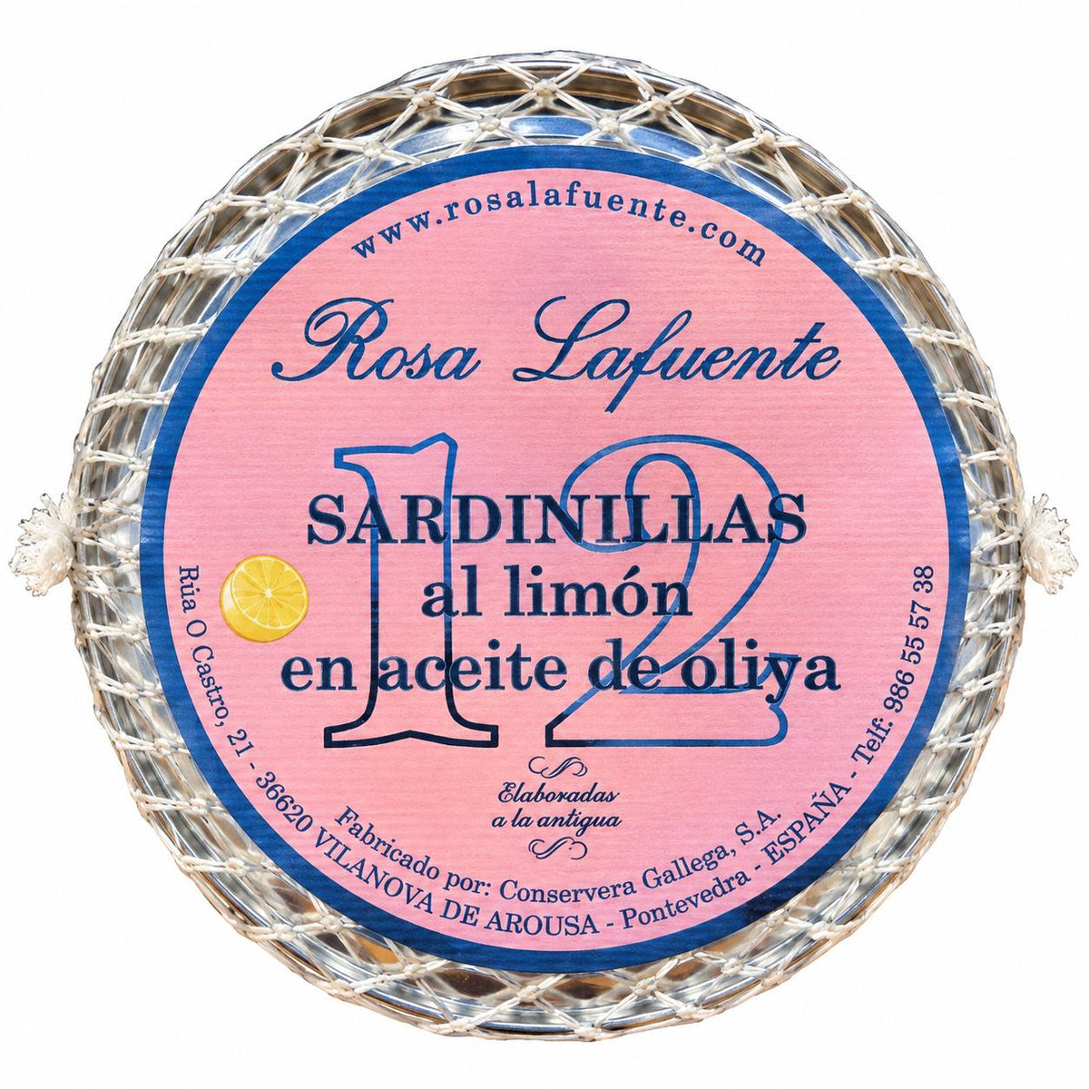 Sardine cu lămâie în ulei de măsline, 12 bucati, 115g  Rosa Lafuente