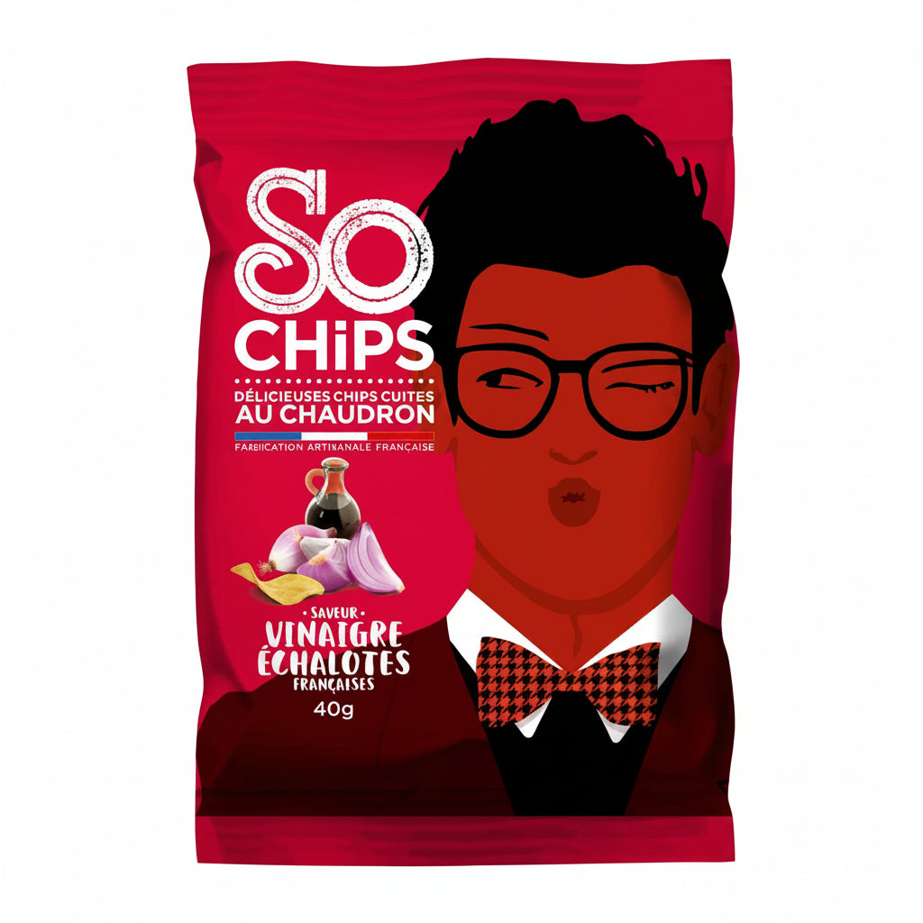 Chipsuri artizanale cu oțet și șalotă, 40g So Chips