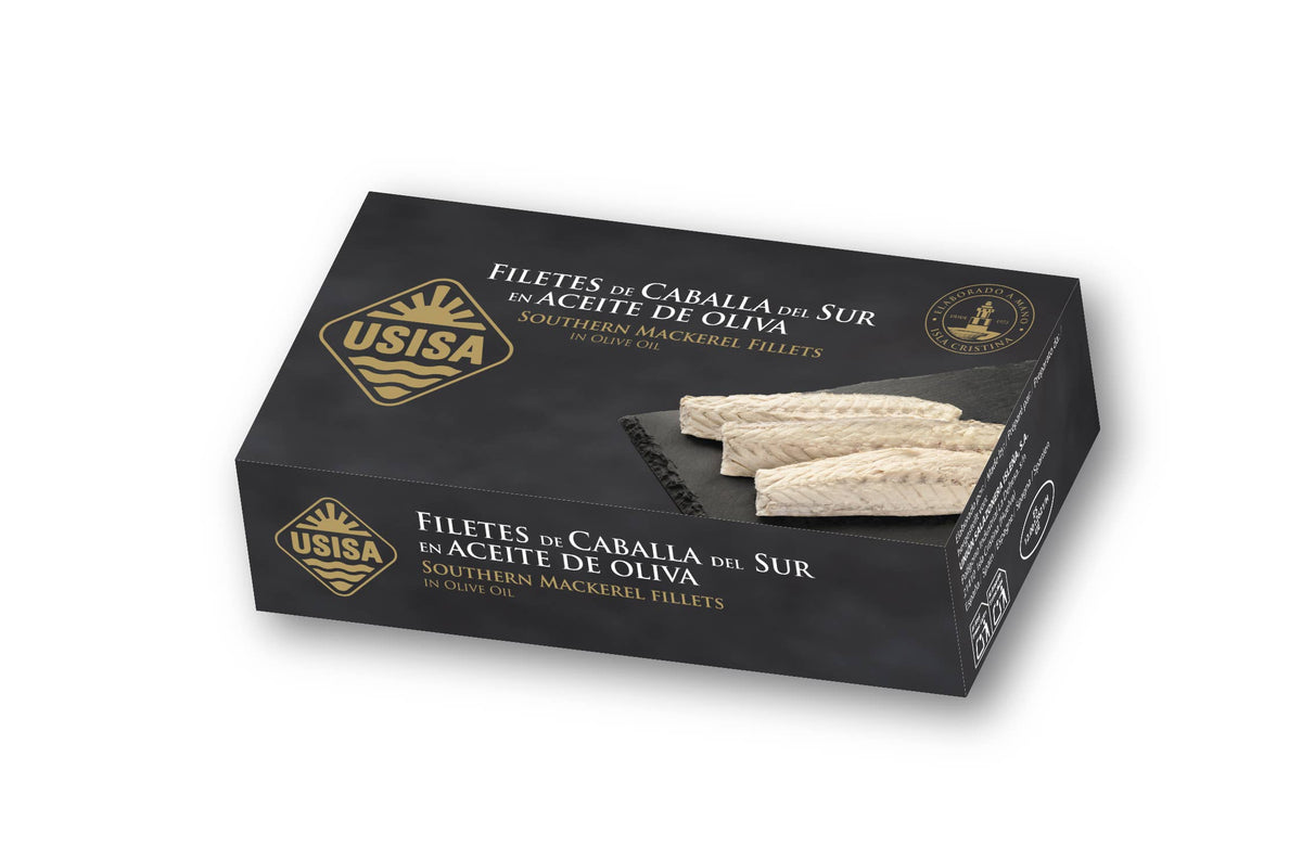 Fileuri de macrou sudic în ulei de măsline, 120 g USISA