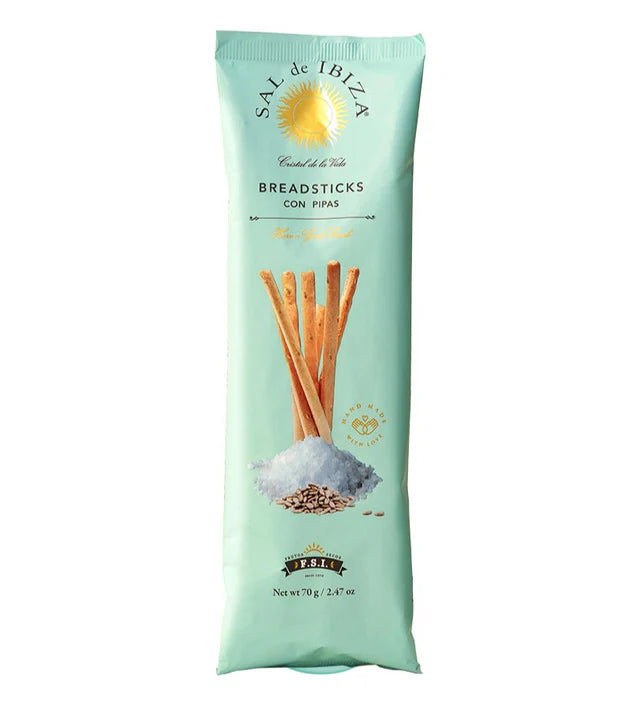 Grisine Artizanale SAL de IBIZA cu Flor de Sal și Semințe de Floarea-Soarelui, 70g