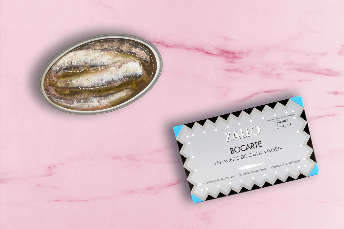 Sardine (Bocarte) în ulei de măsline,  120 g ZALLO