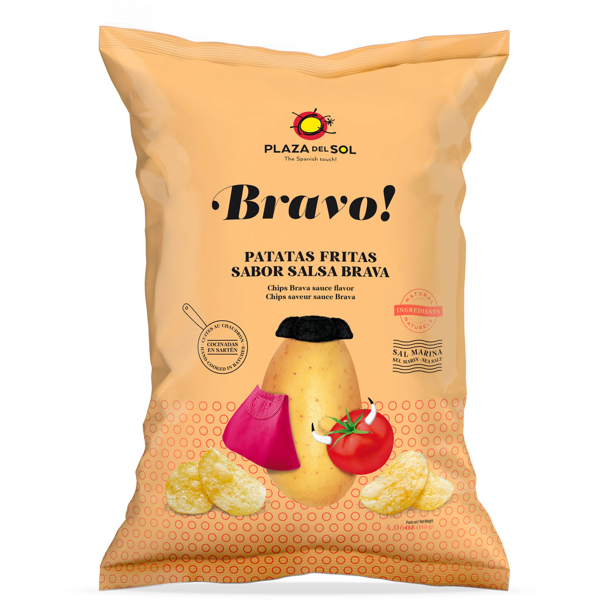 Chipsuri de cartofi cu aromă de sos Brava, 115g, Plaza del Sol