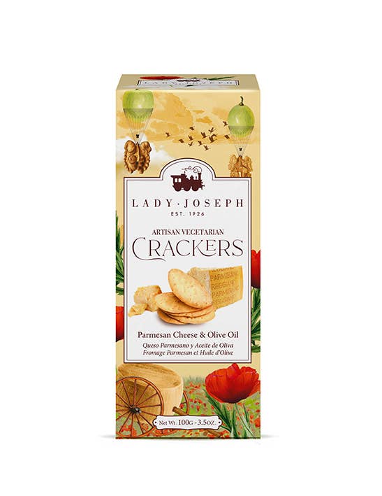 Crackers Artizanali Lady Joseph cu Parmezan și Ulei de Măsline, 100g