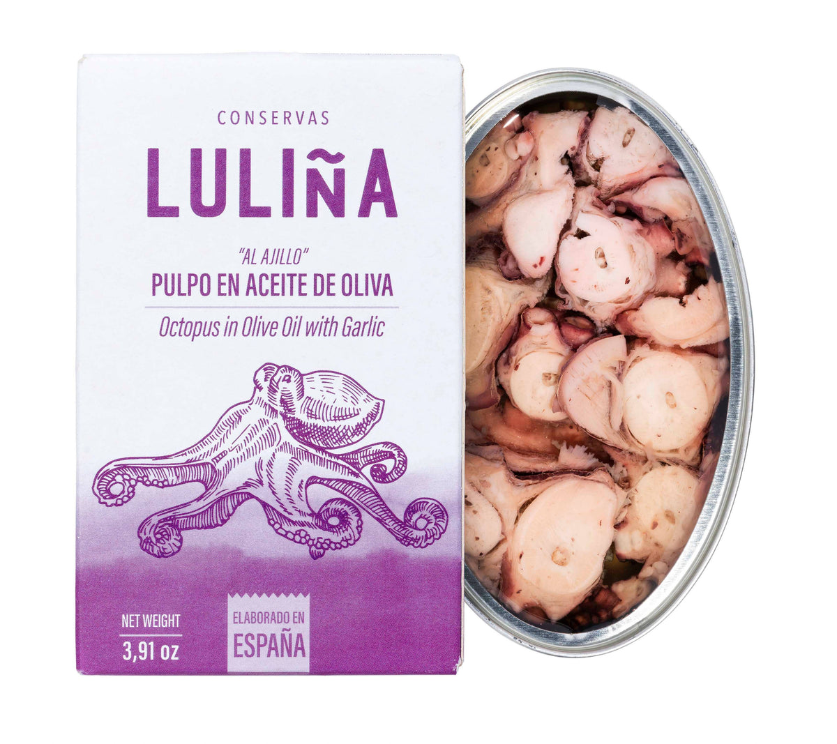 Caracatița cu ulei de măsline si usturoi, 115 g Conservas Luliña