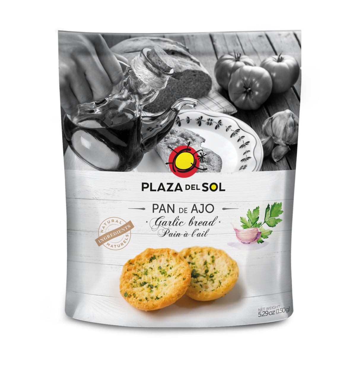 Pâine coaptă cu aroma de usturoi și pătrunjel, 150g Plaza del Sol