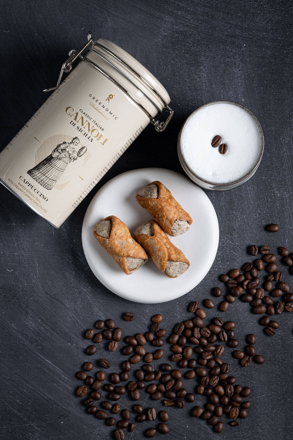 Rulouri siciliene cu cremă de cappuccino, 200 g Greenomic Delikatessen