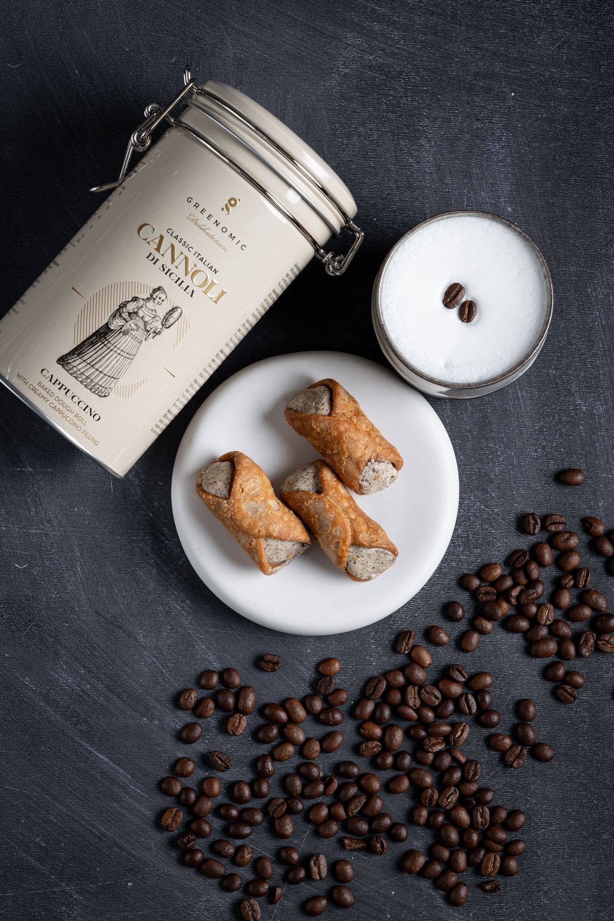 Rulouri siciliene cu cremă de cappuccino, 200 g Greenomic Delikatessen