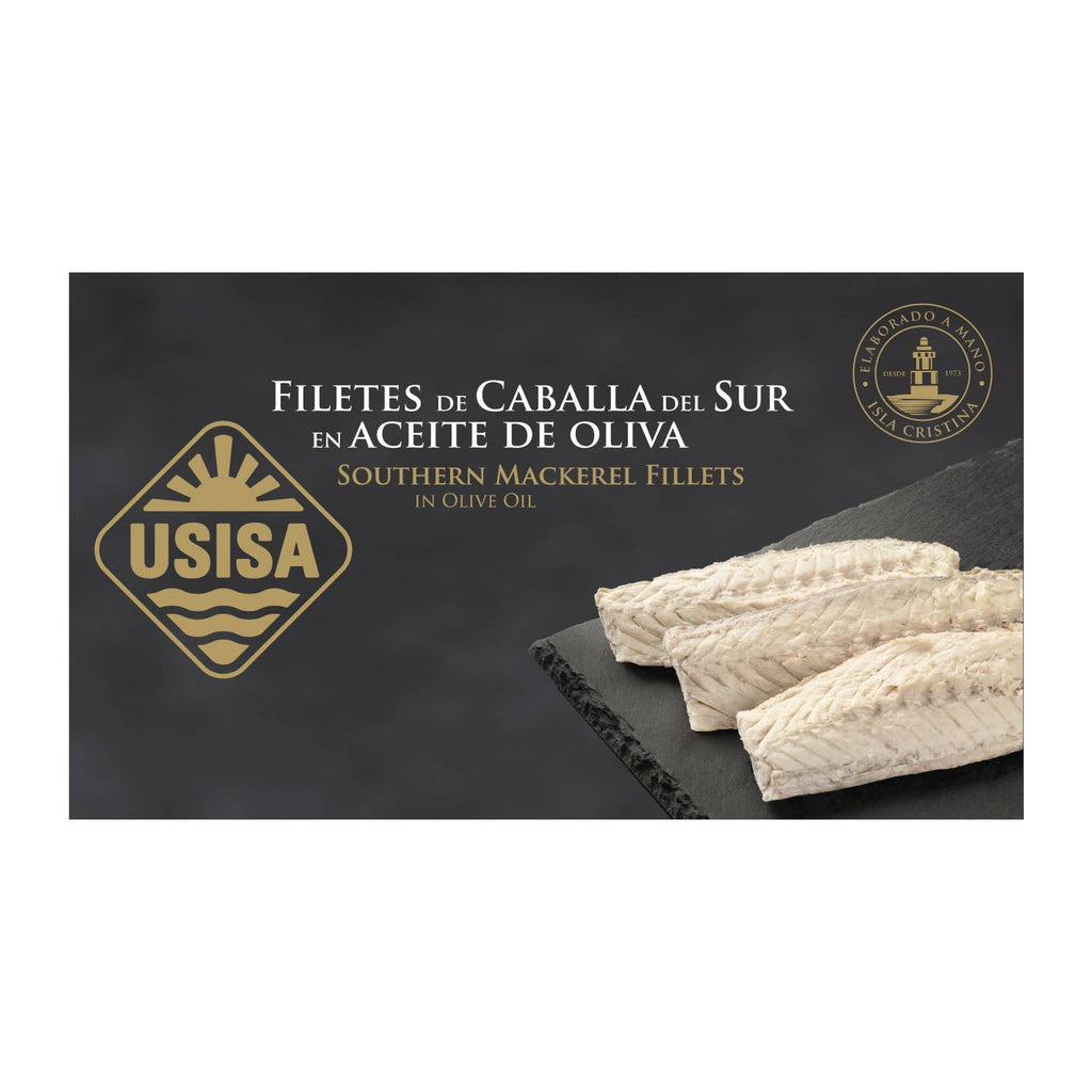 Fileuri de macrou sudic în ulei de măsline, 120 g USISA