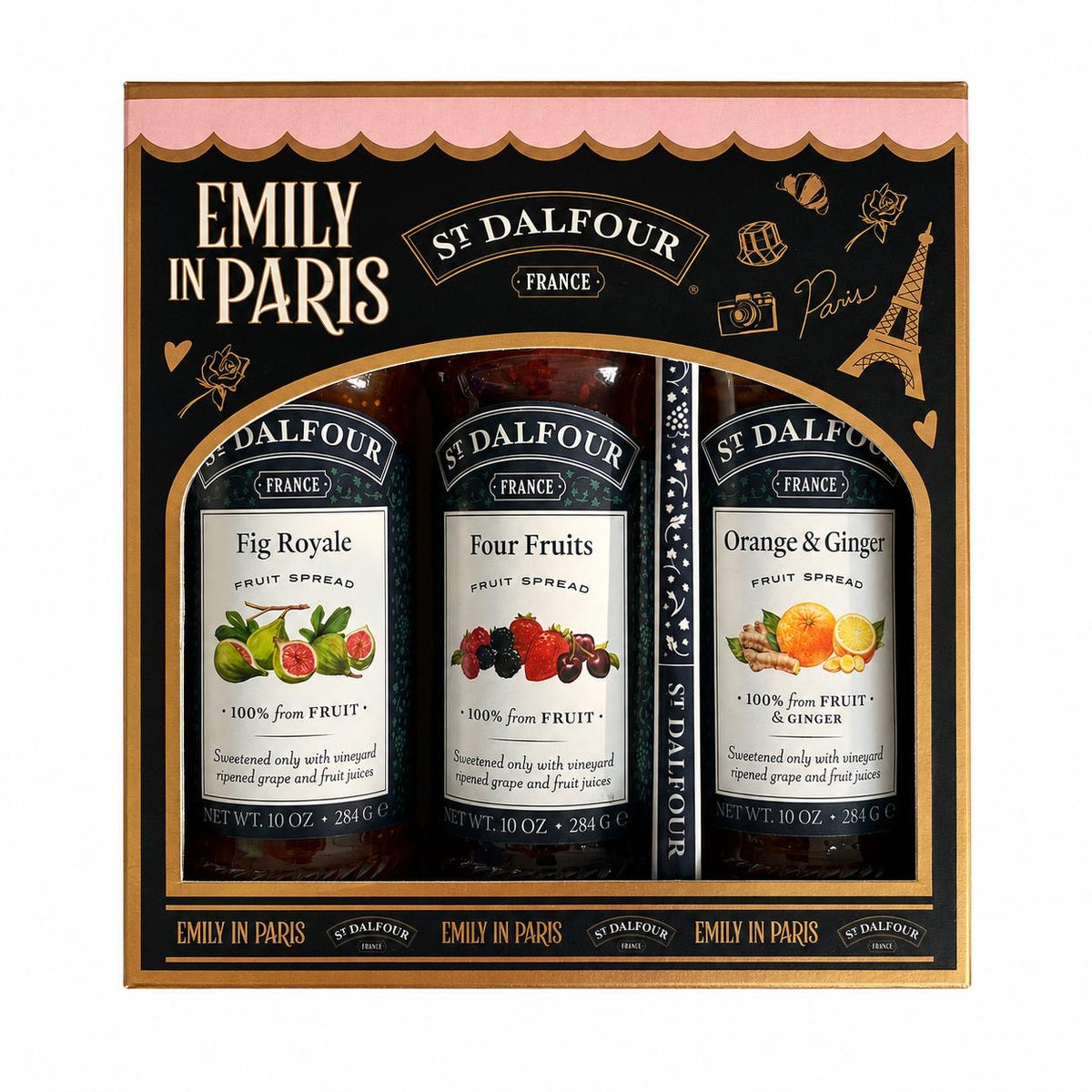Emily in Paris Dulceață de Smochine , 4 fructe și Portocale-Ghimbir 3x284gr + Lingură, St. Dalfour