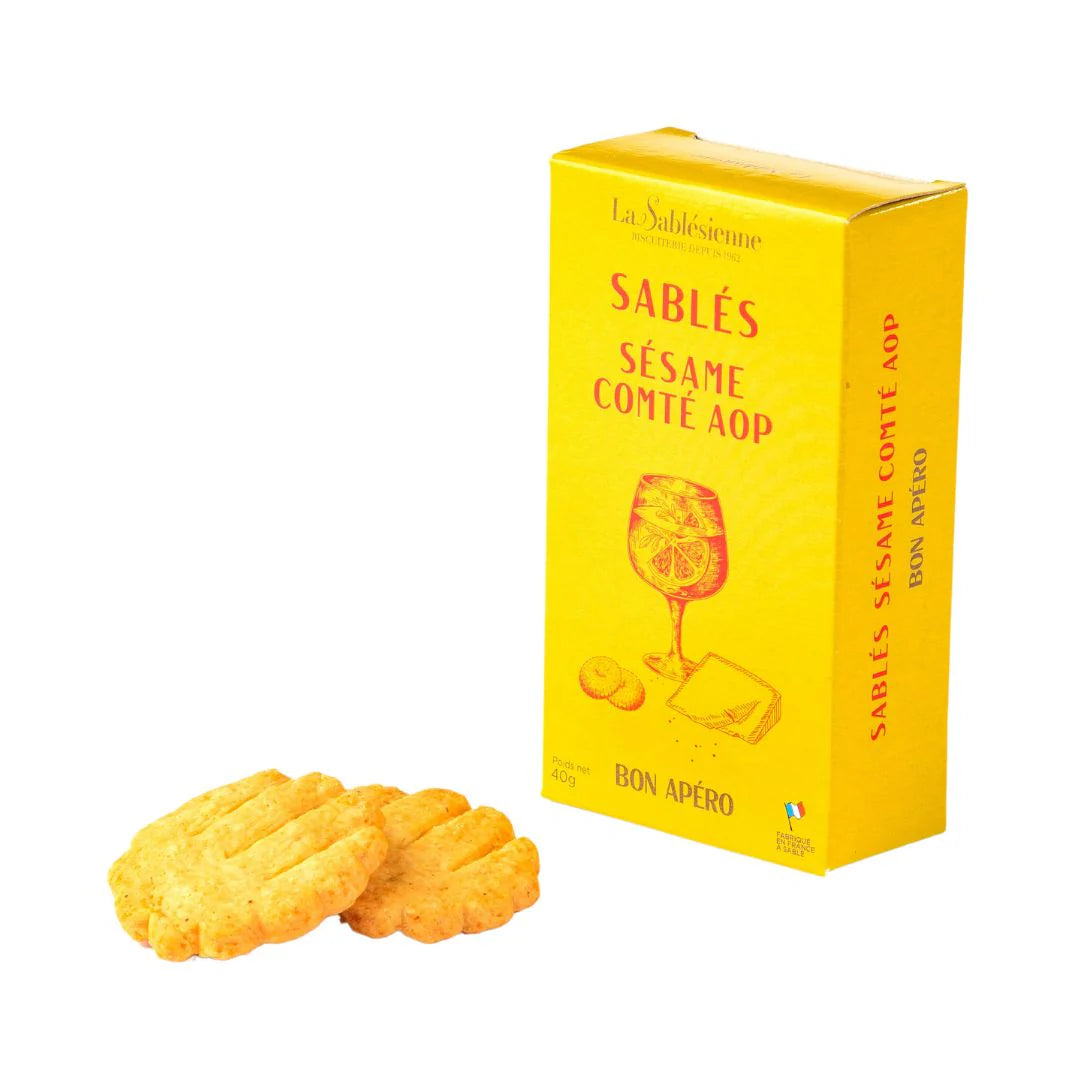 Biscuiți Artizanali Sablés Sărați cu Susan și Brânză Comté AOP Le Sablésienne, 40g